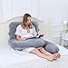 Meiz Total Body/Pregnancy Pillow Replacement Cover - U Shaped - Double Zippered Removable Velvet Case - Fit 55