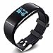 KASSICA Fitness Tracker Step Walking Distance Calorie Counter Bluetooth Smart Bracelet Activity Wristband With Heart Rate Monitor For IOS Android Devieces Samsung Iphone Smartphone (Black)