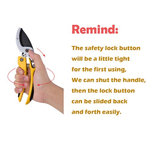 Anvil Pruning Shears 8 inch Professional SK-5 Steel Blade Sharp Gardening Scissors Flower Hand Pruners Garden Clippers
