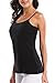 V FOR CITY Shelf Bra Camisoles for Women Undershirts with Built in Bra Tank Tops Cami Black XL