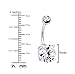 BodyJ4You Big Crystal Belly Button Ring 14G with 1 Belly Retainer