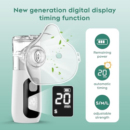 Berrlly Quiet Inhaler for Children and Adults, Portable Inhaler and Inhaler with Fine Mist, Lightweight and Compact, Easy Cleaning, Accessories for the Whole Family, for Home and Travel