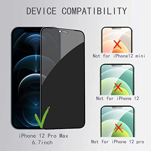 HXL [2+2 Pack] iPhone 12 Pro Max Privacy Screen Protector with Camera
