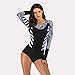 Swimsuit Women Long Sleeve Rash Guard Uv Protection Printed Zipper Surfing One Piece Swimsuit Bathing Suitthumb 4