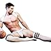 HIMEALAVO Fashion Men 's Stockings Sexy Men Socks Spandex Striped Socks White