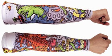 Primal Wear Tattoo Lighter Weight Lycra Arm Warmers Sleeves Mens Large - Thumbnail 2