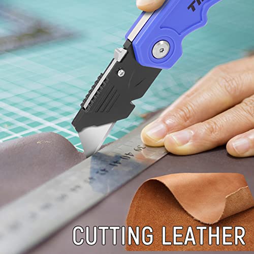 TIFICAL 4 Pack Box Cutter Folding Utility Knife, Extra 10 Blades