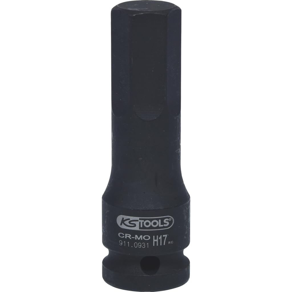 KS Tools 911.0931 Hex Impact Bit Socket Long 1/2-inch 17mm