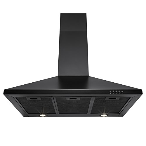 FIREBIRD 30 Wall Mount Black Stainless Steel Push Button Touch Control Kitchen Vent Cooking Fan Range Hood w/ Aluminum Mesh Filter