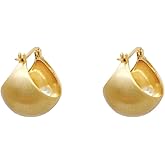 Metal Brushed Frosted Ball Earrings Chunky Semi Open Ball Earrings for Women Gold Silver Hoop Earrings