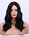 K’ryssma Synthetic Wigs - High Quality Shoulder Length Wavy #1B Natural Black Wig for Women Middle Part