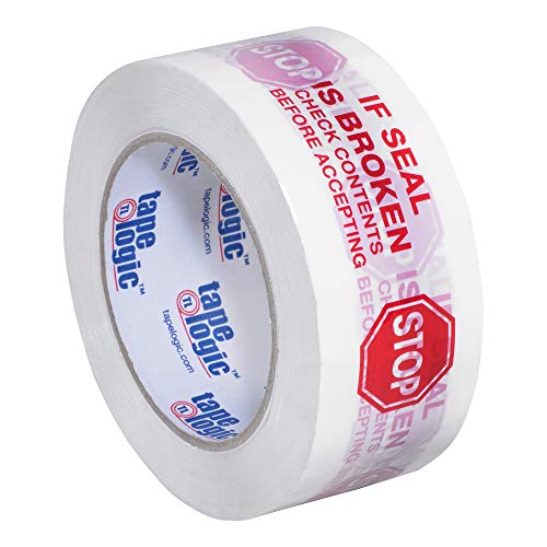 Tape Logic 2 Inch x 110 Yards Pre-Printed Packing Tape, "Stop If Seal is Broken…