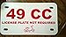 49 CC Moped Scooter Plastic License Plate Place Holder Sign - Plate Not Required