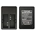 TEKCAM Rechargeable Battery 2 Pack and Rapid Dual Charger for Waterproof Action Camera (2 x 900mAh Battery+Charger)