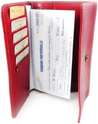 Wallet + checkbook holder leather 'Gil Holsters' red.