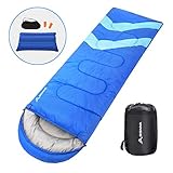 BISINNA Camping Sleeping Bag Envelope Lightweight Portable Waterproof 4 Season Warm & Cool Weather with Compression Sack for Traveling Hiking Outdoor Activities