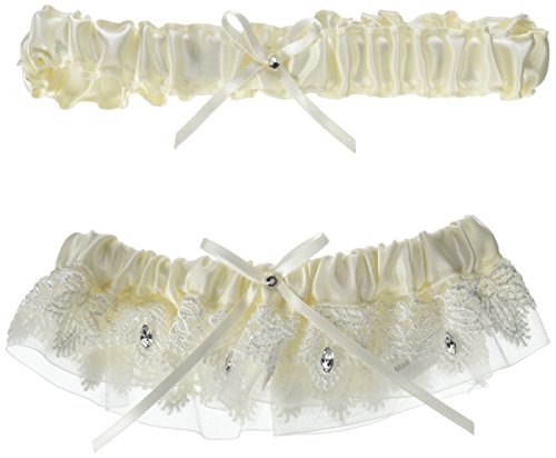 Hortense B. Hewitt Wedding Accessories Sparkling Elegance Garter Set, Ivory