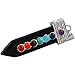 SUNYIK 7 Chakra Crystal Point Pendant Bead for Necklace,Sword of Life,Black Agate