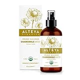 Alteya Organic Chamomile Water Spray 240 ml Glass bottle - USDA Certified Organic Floral Water Steam-Distilled from Fresh Anthemis Nobilis Flowers -Hydrating, Soothing and Calming