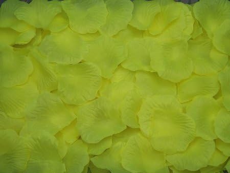 BELLA Decal 4000 Pcs Colorful Silk Rose Petals Artificial Flower Bridal Shower Favors for Wedding Party Supplies Decoration (Yellow)