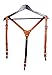 Leather suspenders prime, for men, 3 in 1 clips, snap hooks and buttons / gift box / real leather (Tan)