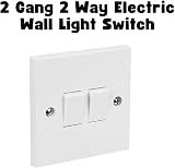Invero 2 Gang 2 Way Electric Wall Light Switch White Rocker 10 Amp view 2