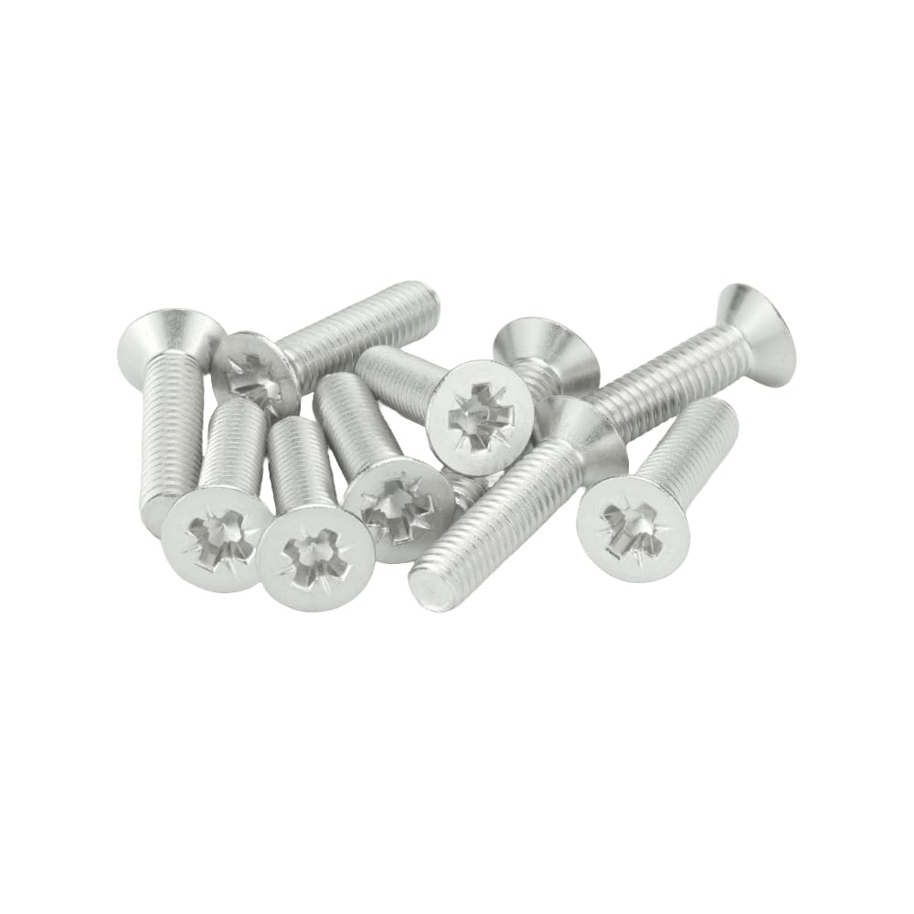 M4 (4mm x 25mm Inc Head) Pozi Countersunk Machine Screws - A2 Grade Stainless Steel (Pack of 20)