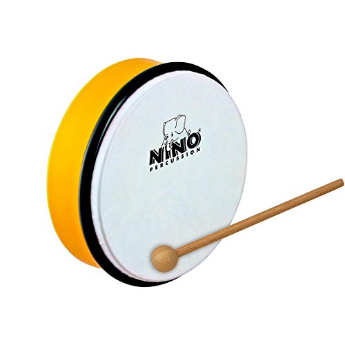 Nino Percussion NINO4Y 6-Inch ABS Plastic Hand Drum with Synthetic Head, Yellow