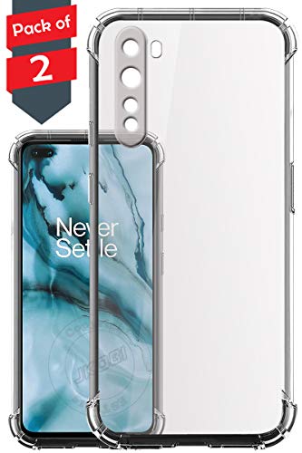 Jkobi Silicon Flexible Shockproof Corner TPU Back Case Cover for OnePlus Nord -(Pack of 2 Transparent)