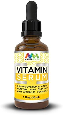 Vitamin C With Hyaluronic Acid Natural Ingredients Organic Anti Aging Serum Best For Face Eyes Reduce Wrinkles Restore Sun Damaged Skin 1 Fl Oz Bottle By Maubi Health