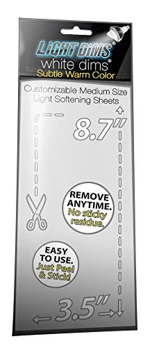 LightDims White Dims Dimming/Softening Sheets for Harsh LED Lights Medium Size (1 Sheet) Warm Color Retail Packaging