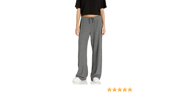 Waffle Loose Knit Flare Leg Pant 