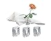 Huang Acrylic Flower Bud Square Napkin Ring Set of 4 | Great for parties, weddings, and events | Crystal clear elegant table decor