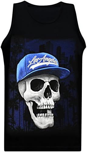 California Republic Los Angeles Skull Men's Muscle Tee Tank Top T-Shirt - (XXX-Large) - Black