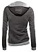 DJT Womens Oblique Zipper Slim Fit Hoodie Jacket Medium Dark Grey