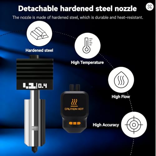 for Bambu Lab P2S Hot End,for BambuLab P2S Hotend 0.4mm for Bambu Lab H2D/H2S/P2S 3D Printer,H2S Hotend High Temperature Quick Swap Hardened Steel Nozzle Replacement 3D Printer Extruder