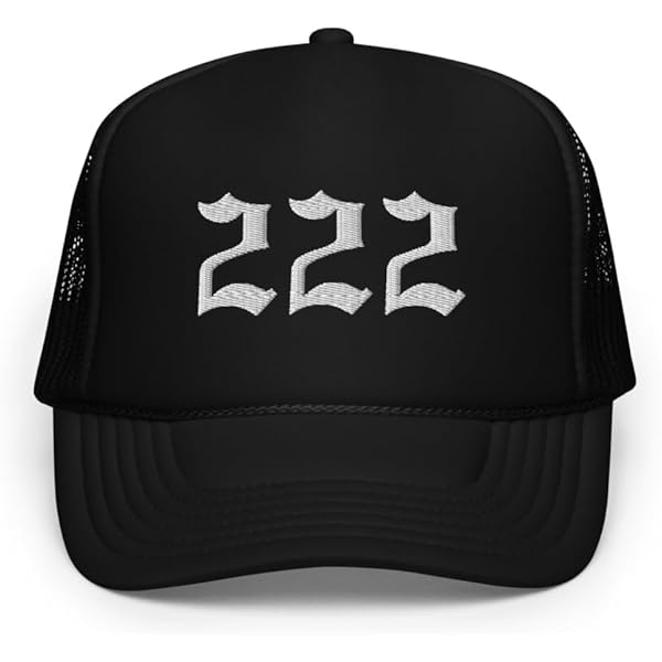Aura Lifestyle 444 Angel Numbers Foam Trucker Hat Black at