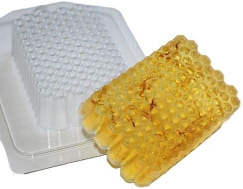 1pc Honeycomb Bee Natural Gift Rectangle Plastic Soap Making Mold Mould 84x59x25mm