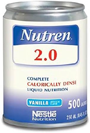 Nutren 2.0 Complete Calorically Dense Liquid Nutrition Vanilla, 24-8.45 oz, Pack of 4