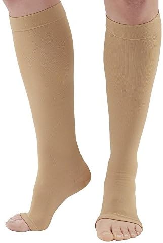 Ames Walker Unisex AW Style 322 Anti-Embolism Open Toe Compression Knee High Stockings - 18 mmHg Beige XXXL 322-XXXL-BEIGE Nylon/Spandex