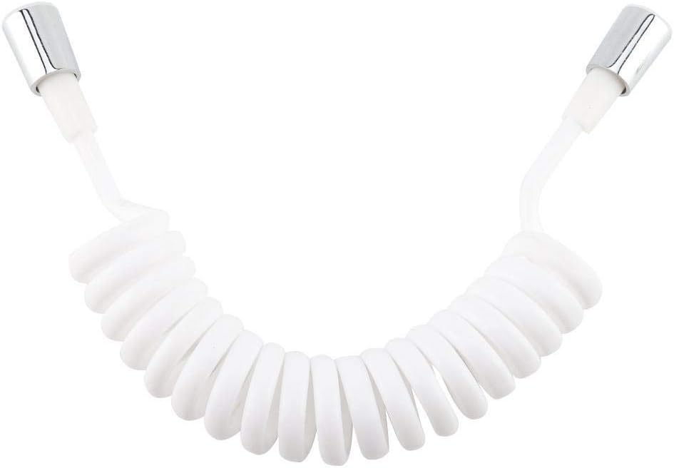 Rockyin Spring Flexible Shower Hose ABS Spring Flexible Telescopic Shower Hose for Water Plumbing Toilet Bidet Sprayer Gun Bathroom Telephone Wire Design(white)