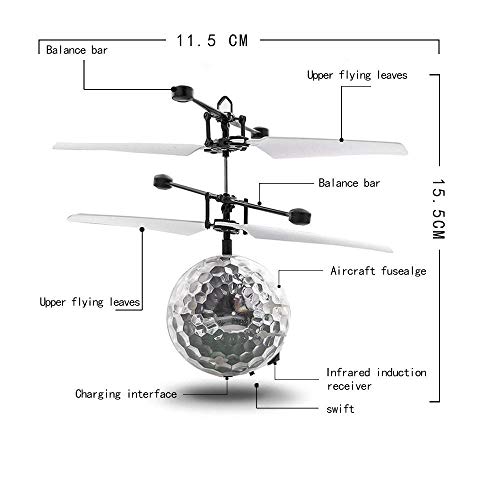 CPSYUB RC Flying Ball Toys, Kids Boy Toys Flying Toys Hand Controlled Drone Heliball Built-in Shining LED Lighting, Kids Toys for Boys Girls Age of 4,5,6,7,8-16 Outdoor and Indoor Use