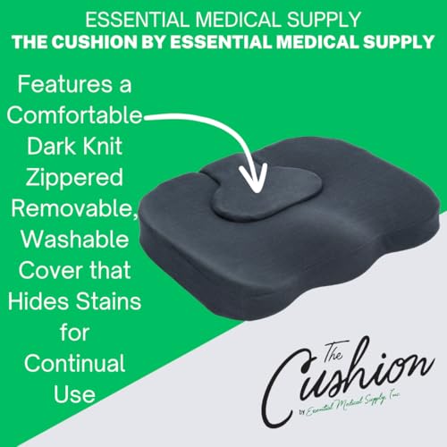 Essential Medical Supply The Cushion by Essential Medical Supply - The Only 3-in-1 Contour Molded Comfort Support, Coccyx Tailbone and Donut Cushion for Wheelchairs, The Car, The Office and More
