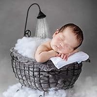 UKSAT Newborn Photo Props,Baby Photography Wrought Iron Bathtub Basket Decoration Props Durable Photography Accessories
