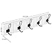 MyGift Decorative Wall Mounted White Wood & 5 Black Metal Dual Coat Hooks Entryway Rack/Bathroom Towel Hanger