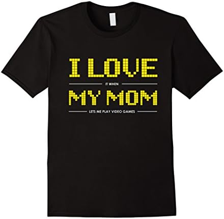 Mens Older Boys Gifts - I Love My Mom Shirt XL Black