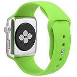 For Apple Watch Band,Goodidus Soft Silicone Fitness Replacement Sport Band for Apple Watch L Size(Green 42MM)