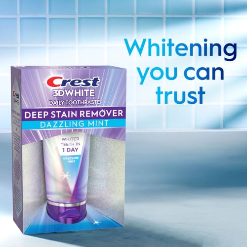 Crest Pasta Dental 3D Brilliance Deep Stain Remover Dazzling Mint - 21 Oz Blanco