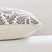 HWY 50 Grey Gray Decorative Throw Pillow Covers 18x18 Inch (1 Piece), Embroidered Cotton Farmhouse Cushion Cover Pillow Case for Sofa Couch Living Room Bed Bedroon, Floral Branches