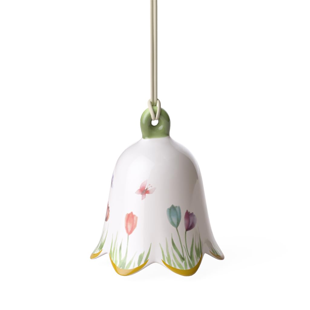 Villeroy & Boch New Flower Bells Ornament Tulip, Porcelain, Green/Yellow
